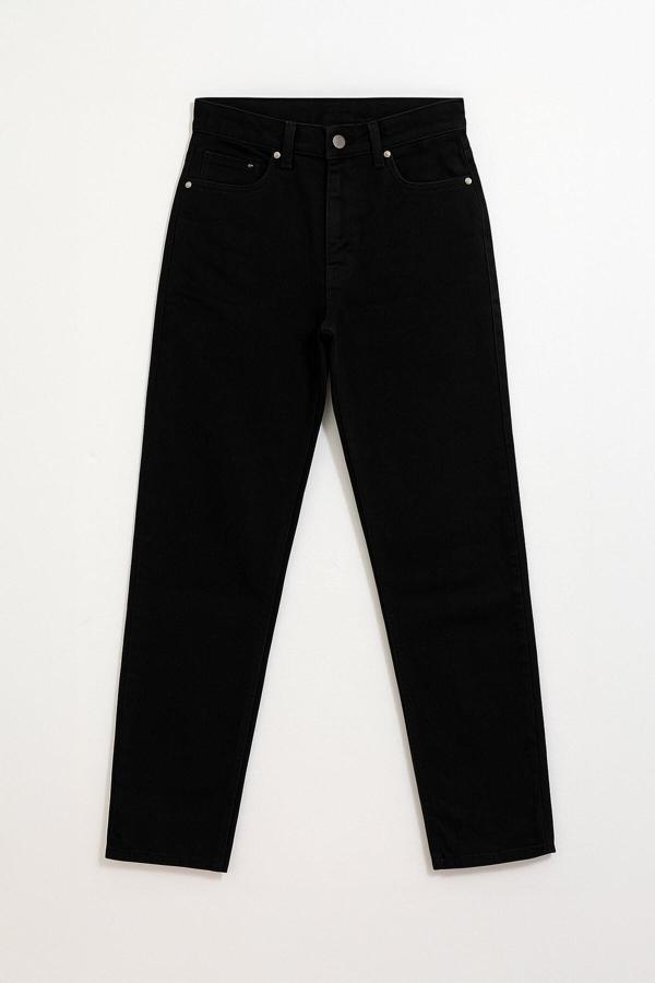 Kadın Yüksek Bel Mom Fit Siyah Jean Pantolon - Image 1