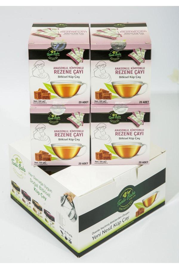 Tanla Baba 4'Lü Paket Sargılı Anasonlu Kimyonlu Rezene Çayı100Gr(20 Adet)Bitkisel Küp Çay - Image 1