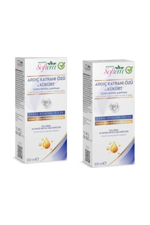 Softem Ardıç Katranı Özü Ve Kükürt Içeren Bitkisel Şampuan 300 Ml X2 Adet - Image 1