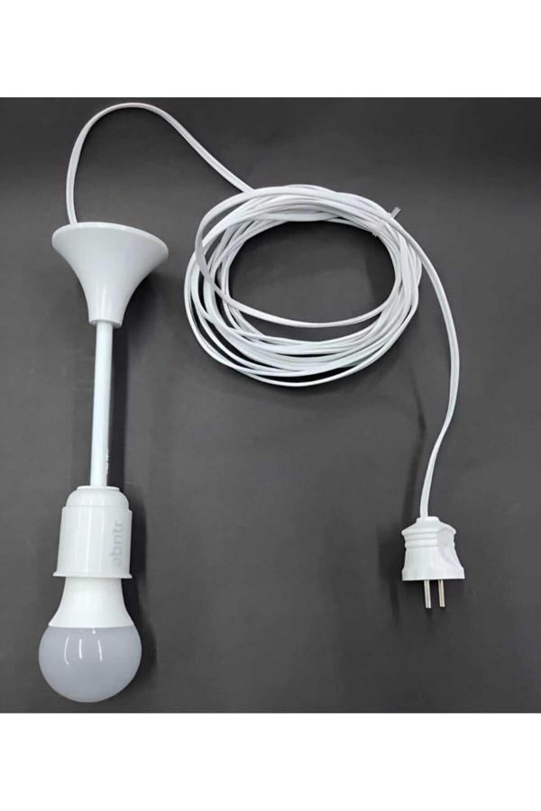 Akınsan Elektrik 20 Metre 2X0.75 Kablolu Fişli Duylu Ampül Dahil Seyyar Lamba Uzatma Kablolu Tak Çalıştır Tamir Işığı - Image 1