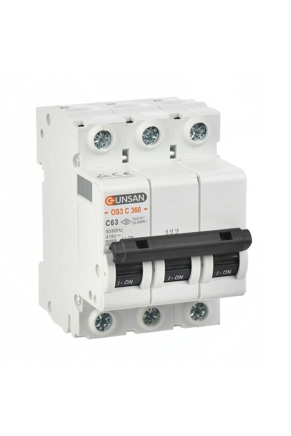 Günsan Elektrik Günsan Valta Otomatik Sigorta 3 Kutup 6Ka C Tip 63A - Image 1