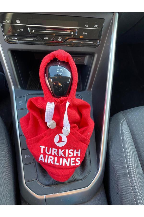 Otomor Kırmızı Turkish Airlines Vites Poları Kapşonlu Sweatshirt - Image 1