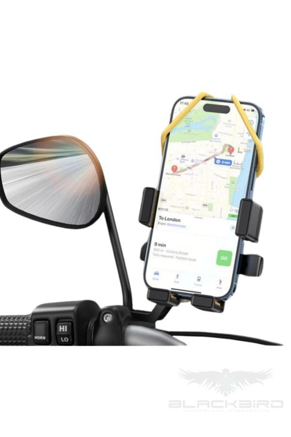 Blic BTS15 Motosiklet Telefon Tutucu Ayna Bağlantılı  360 Derece Dönen - Image 1