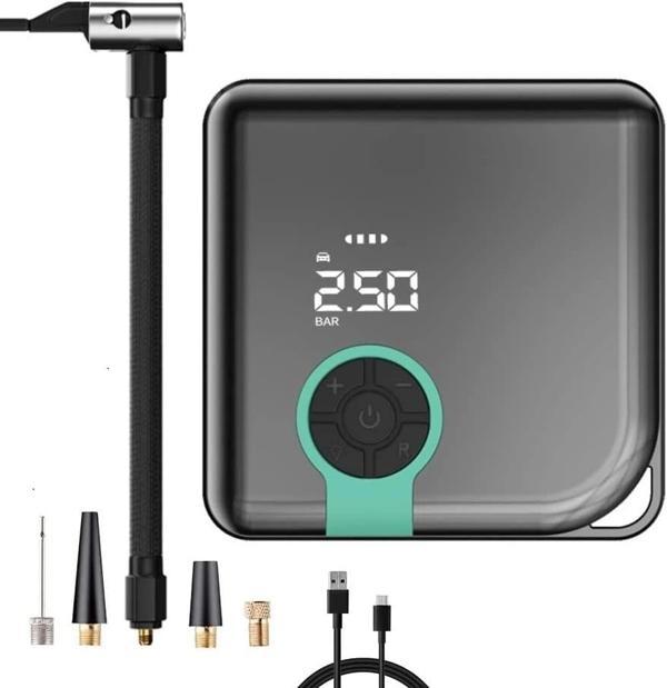 Auhma A5544 Dijital Ekranlı Kompresörlü Hava Pompası | 4000mAh Powerbank | LCD Ekran, LED Işık, Hızl - Image 1