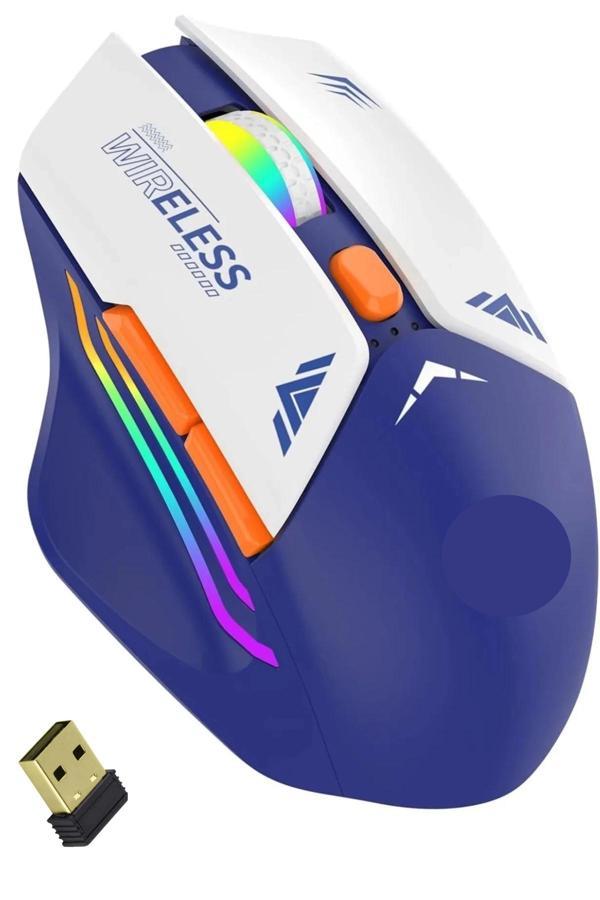 Blic Bwm1 Mavi RGB Şarjlı Kablosuz 1600DPI Işıklı Kablosuz Mouse - Image 1