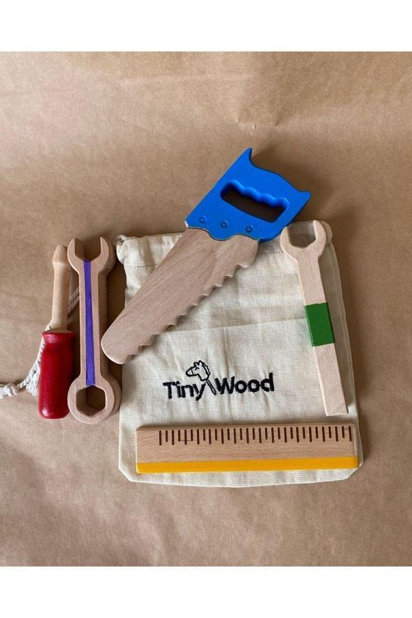 Tiny Wood Ahşap Oyuncak Tamir Seti Doğal Masif Ahşao Oyuncak Tamirci - Image 1
