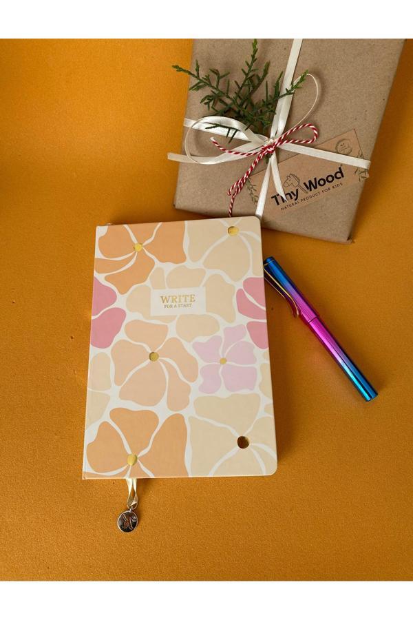 Tiny Wood Desenli A5 Çizgili Defter – Sert Kapaklı 96 Yaprak Hediyelik Defter - Image 1