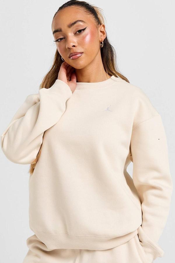 Nike Jordan Brooklyn Fleece Loose Fit Sweatshirt Kadın Bol Kesim Sweatshirt Bej - Image 1