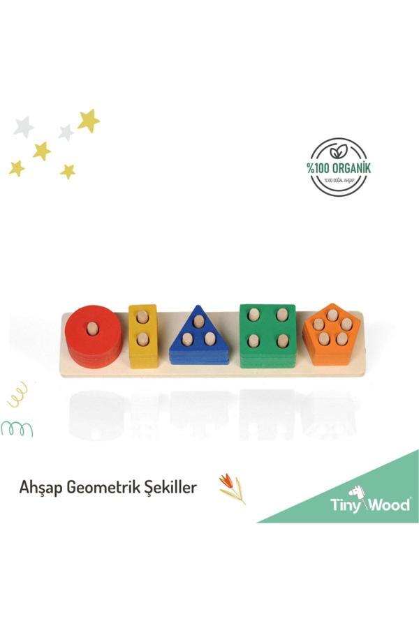 Tiny Wood Ahşap 5 Li Geometrik Şekiller - Image 1