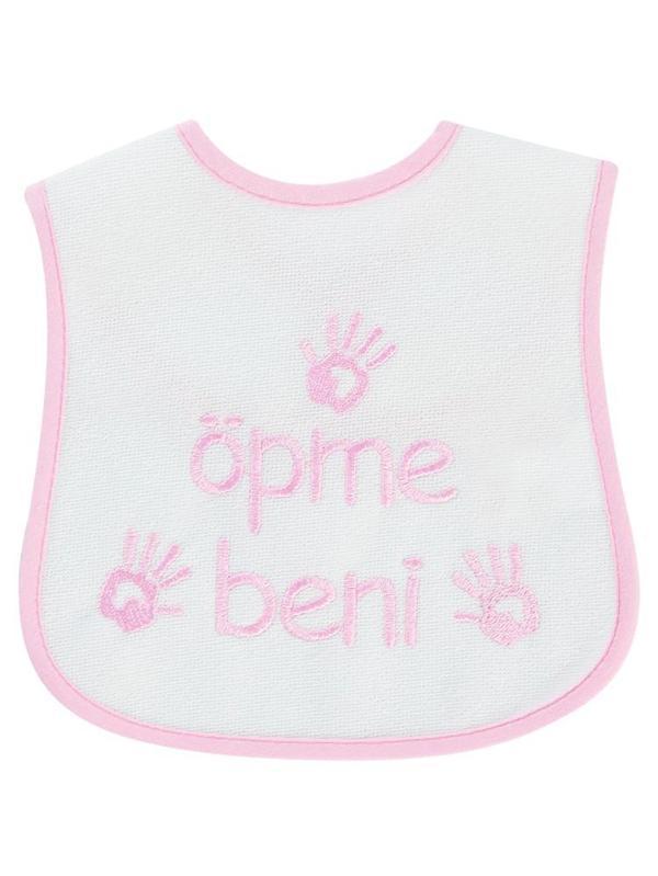 Civil Baby Öpme Beni Nakışlı Mama Önlüğü - PembeStandart - Image 1