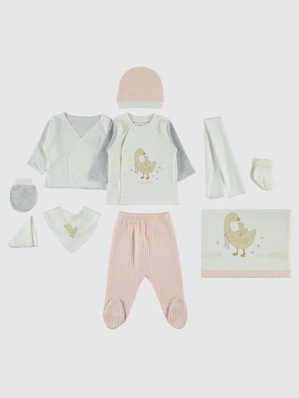 Civil Baby Ördek Nakışlı  Zıbın Setleri - Pembe0-1 Ay - Image 1