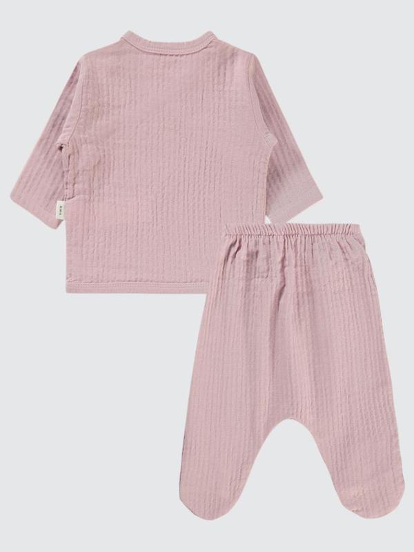 Civil Baby Ayıcık Baskılı Zıbın Takımları - Pembe0-1 Ay - Image 1