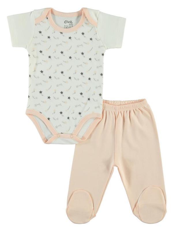 Civil Baby Kız Bebek 6'lı Zıbın Takımları   - Pudra0-1 Ay - Image 1