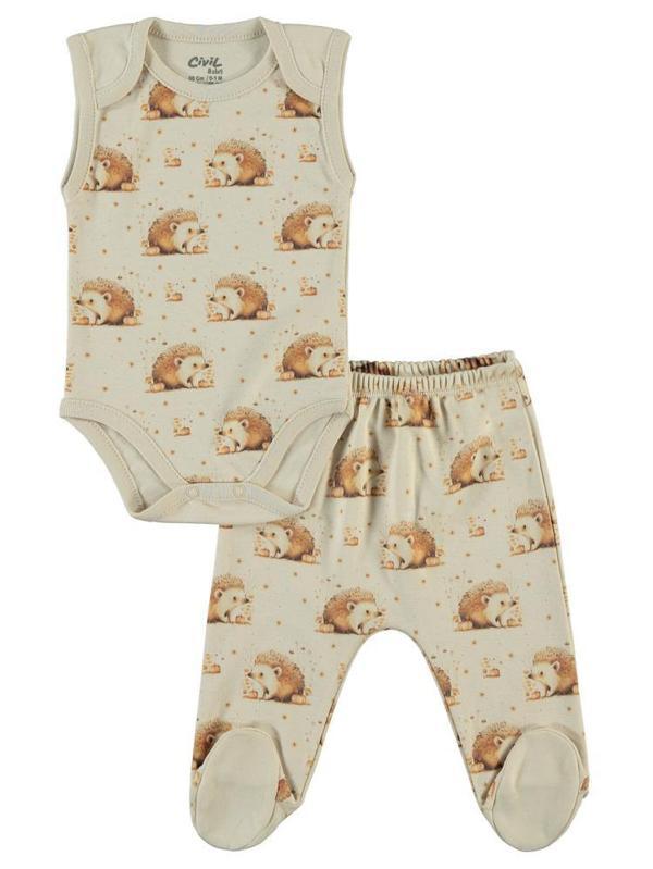 Civil Baby Kız Bebek 6'lı Zıbın Setleri  - Bej0-1 Ay - Image 1