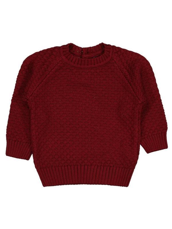 Civil Baby Wılme Örgülü 6-18 Ay Kazak - Bordo9-12 Ay - Image 1