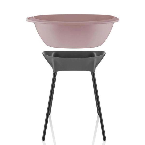 Babyjem Elegant Ayaklı Küvet 38 lt Su Tahliyeli Pembe Renk - Image 1