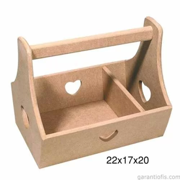 Hobi-Art Çok Amaçlı Kulplu Kutu Ahşap Obje F 763 - Image 1