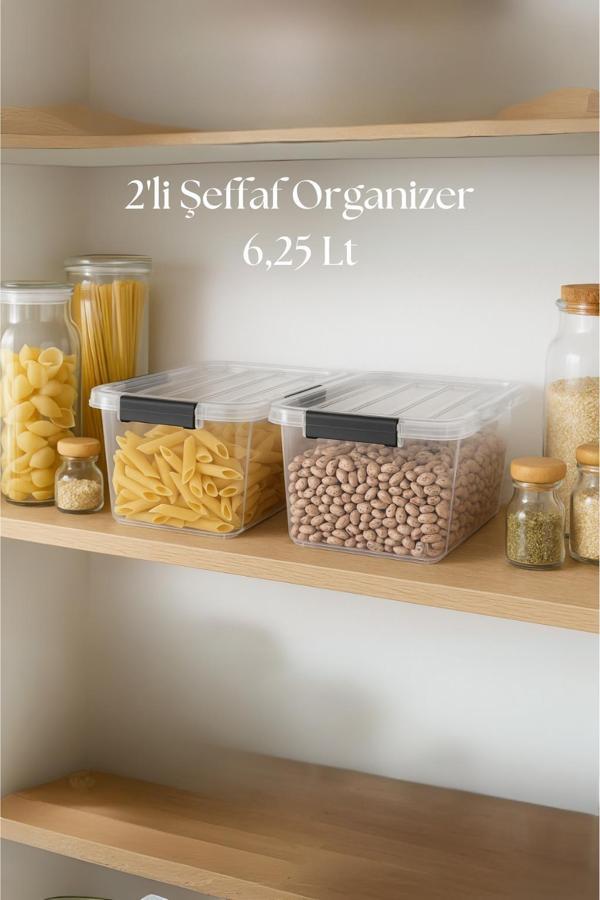 2’li Şeffaf Saklama Kutusu & Düzenleme Kutusu 6,25 Lt - Image 1