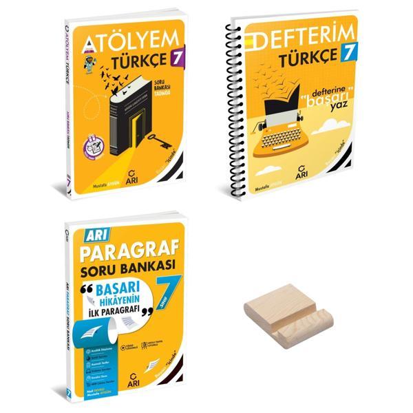 7. Sınıf Türkçe ve Paragraf Atölyem ve Defterim 3lü Set + Telefon Standı - Arı Yayıncılık - Image 1