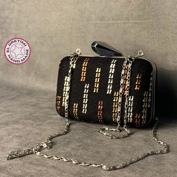 Uretti - Sefa 4419 El Yapımı Mini Tel Kırma Abiye Çanta - 8 x 13 cm - Image 1