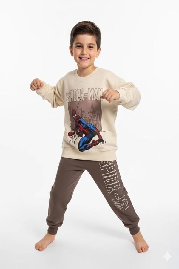 Örümcek Adam Kahverengi Renk Erkek Çocuk Eşofman Takım - Image 1
