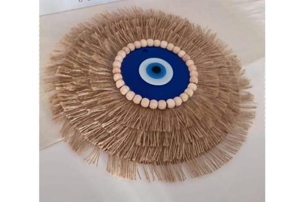  nazar boncuklu duvar süsü rafya - Image 1