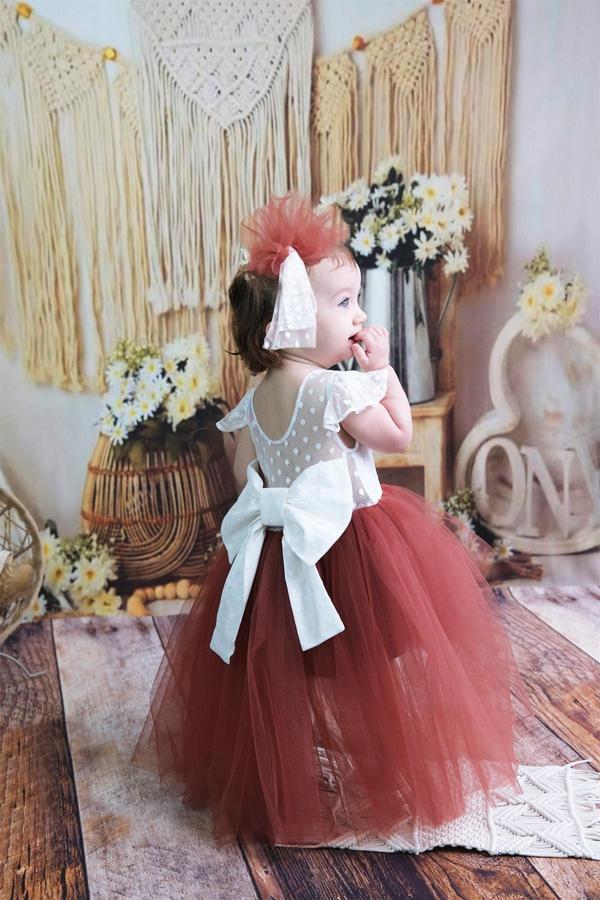 Shecco Babba Fiyonklu Tütü Kız Çocuk Doğum Günü Elbisesi Ve Bandana Takım, Çocuk Abiye Elbise 9 Yaş Renkli - Image 1