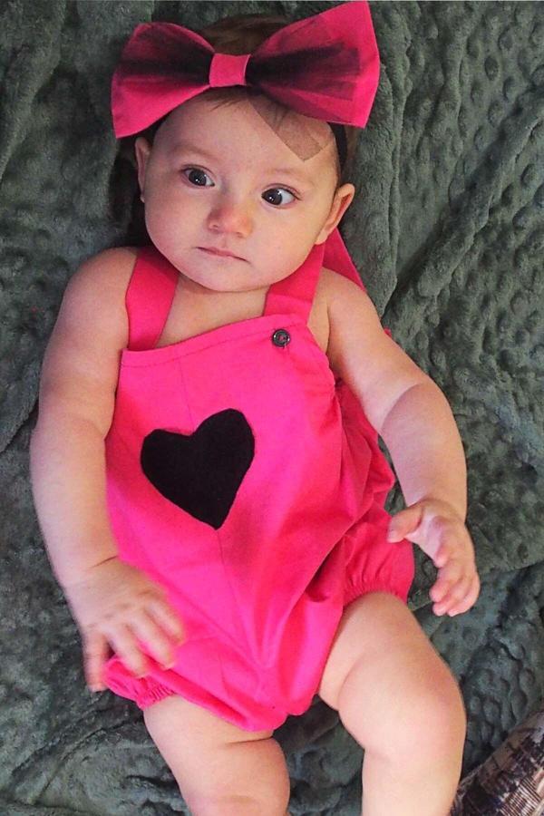 Shecco Babba Şort Tulum Bandana Pembe, Kız Bebek Doğum Günü Tulum, Bebek Tulum Modelleri 3 Yaş Fuşya - Image 1
