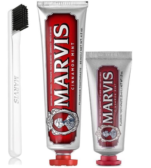 Marvis Cinnamon Mint 3'lü 85 ml + 25 ml + Marvis Yumuşak Diş Fırçası - Image 1