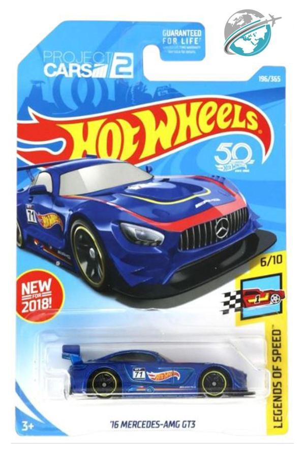 Hot Wheels - '16 Mercedes-AMG GT3 (1/64) Mavi - Yurt Dışı Uzun Kartonet - 2018 Serisi - Image 1