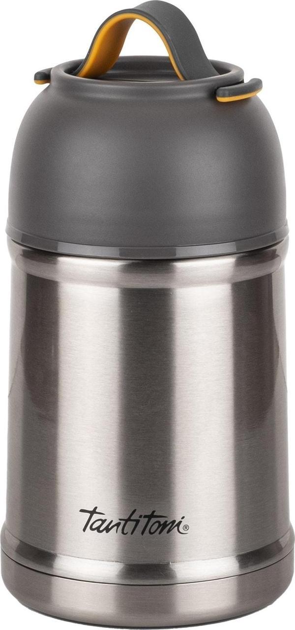 Tantitoni Gri Paslanmaz Çelik Kaşıklı Yemek Termosu 700ml - Image 1