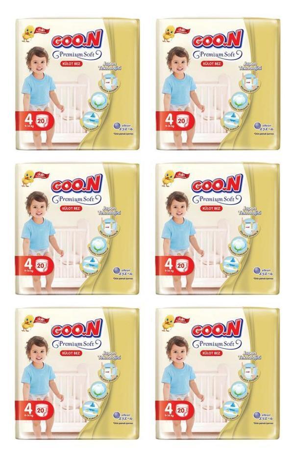 Goon Premium Soft Külot Bebek Bezi (4 Beden) 9-14 Kg | 20x6 Paket - Image 1