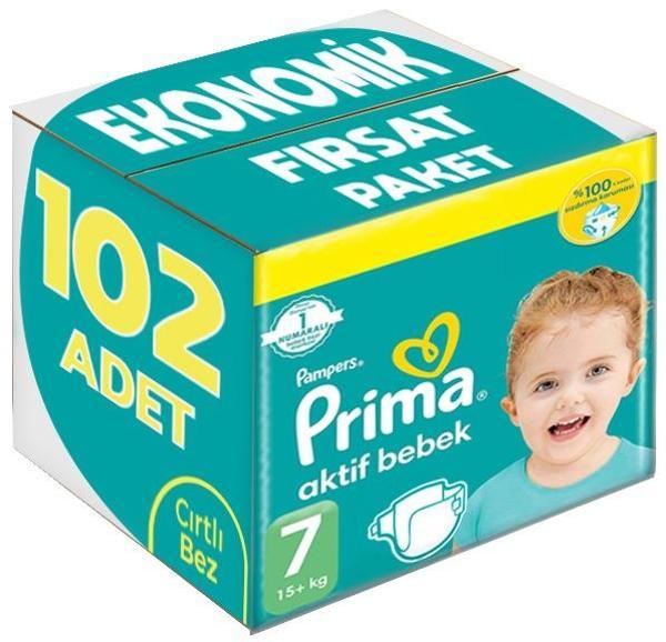 Prima Bebek Bezi Beden:7 (15+Kg) XX Large 102 Adet Ekonomik Fırsat Pk - Image 1