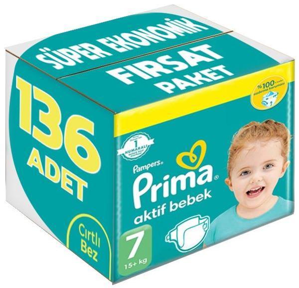 Prima Bebek Bezi Beden:7 (15+Kg) XX Large 136 Adet Süper Ekonomik Fırsat Pk - Image 1