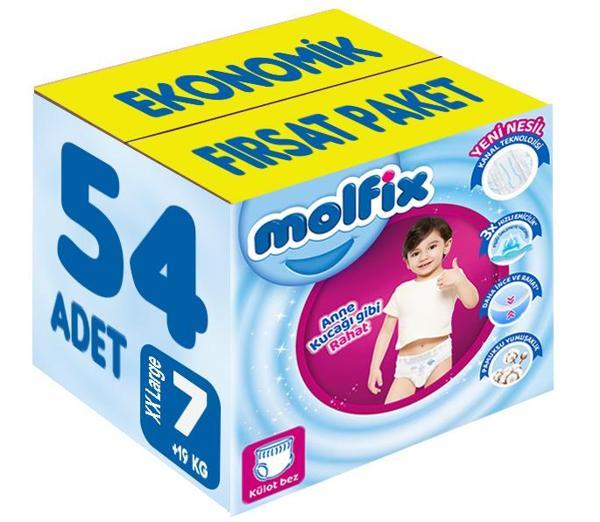Molfix Külot Bebek Bezi Beden:7 (19+KG) XX Large 54 Adet Ekonomik Fırsat Pk - Image 1