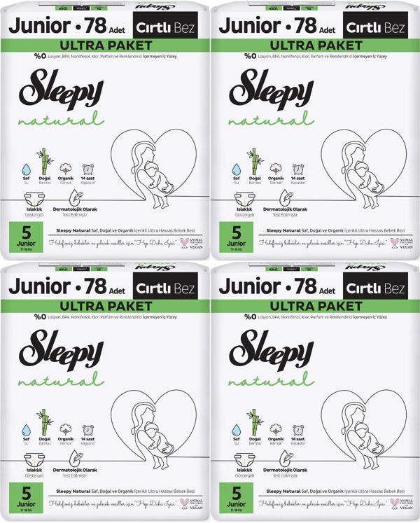 Sleepy Bebek Bezi Natural Beden:5 (11-18KG) Junior 312 Adet Avantaj Ultra Pk - Image 1