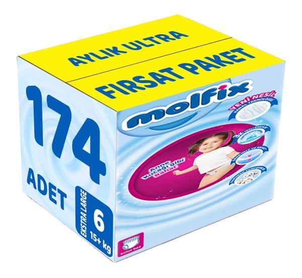 Molfix Külot Bebek Bezi Beden:6 (15+Kg) Extra Large 174 Adet Aylık Ultra Fırsat Pk - Image 1