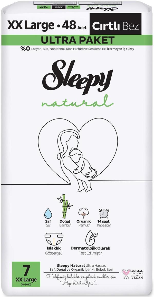 Sleepy Bebek Bezi Natural Beden:7 (20-30KG) XX Large 48 Adet Ultra Pk - Image 1