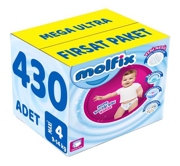 Molfix Külot Bebek Bezi Beden:4 (9-14Kg) Maxi 430 Adet Mega Ultra Fırsat Pk - Image 1