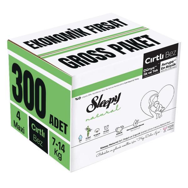 Sleepy Bebek Bezi Natural Beden:4 (7-14KG) Maxi 300 Adet Ekonomik Fırsat Gross Pk - Image 1