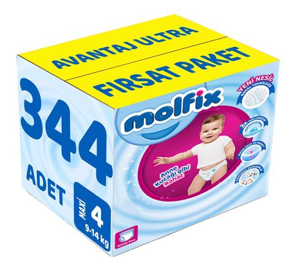 Molfix Külot Bebek Bezi Beden:4 (9-14Kg) Maxi 344 Adet Avantaj Ultra Fırsat Pk - Image 1