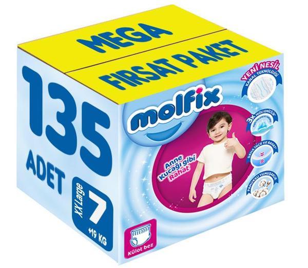 Molfix Külot Bebek Bezi Beden:7 (19+KG) XX Large 135 Adet Mega Fırsat Pk - Image 1