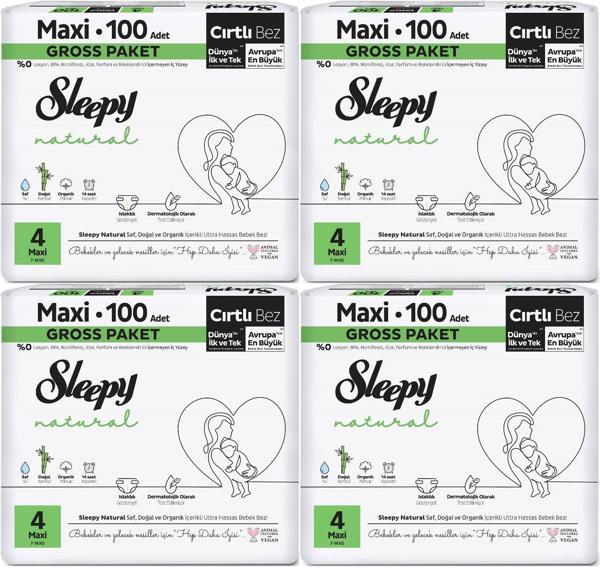 Sleepy Bebek Bezi Natural Beden:4 (7-14KG) Maxi 400 Adet Avataj Ultra Pk - Image 1