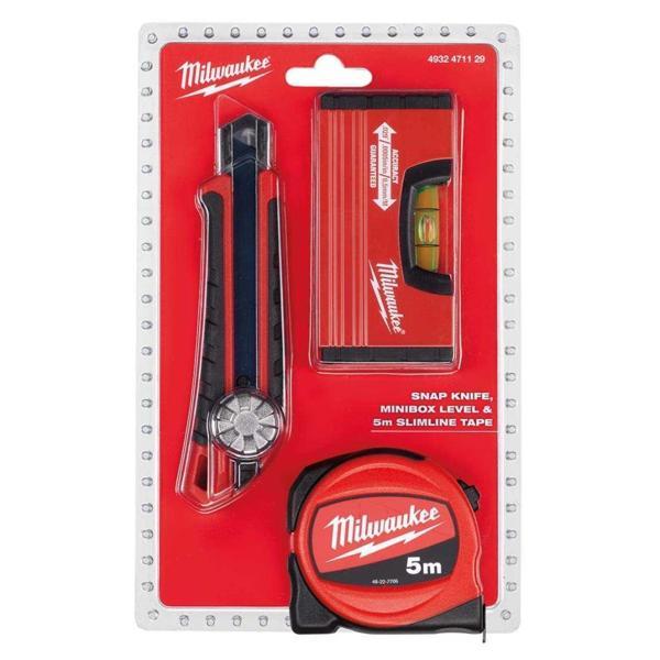 Milwaukee Maket Bıçağı+Metre+Su Terazi Seti  - Image 1