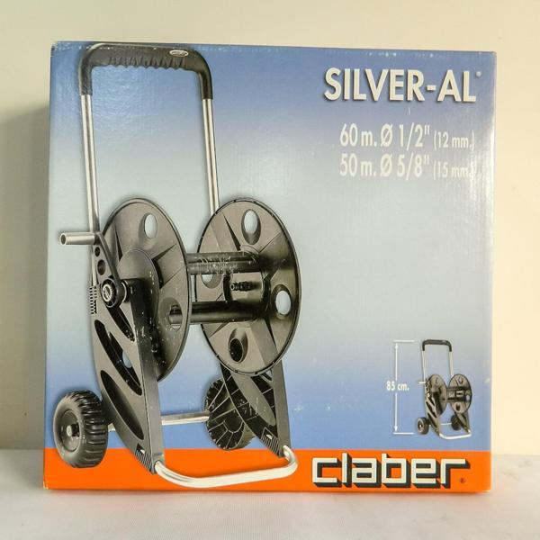 Claber 8977 Silver-Al Tekerlekli Hortum Makarası - Image 1