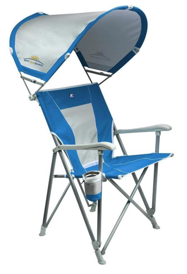 Gci Outdoor SunShade Captain's Chair Güneşlikli Katlanır Plaj Sandalyesi Mavi - Image 1