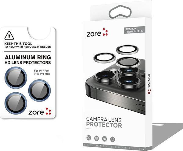 iPhone 17 Pro Max Kamera Lens Koruyucu CL-12 Premium Safir Parmak İzi Bırakmayan Anti-Reflective Lacivert - Image 1