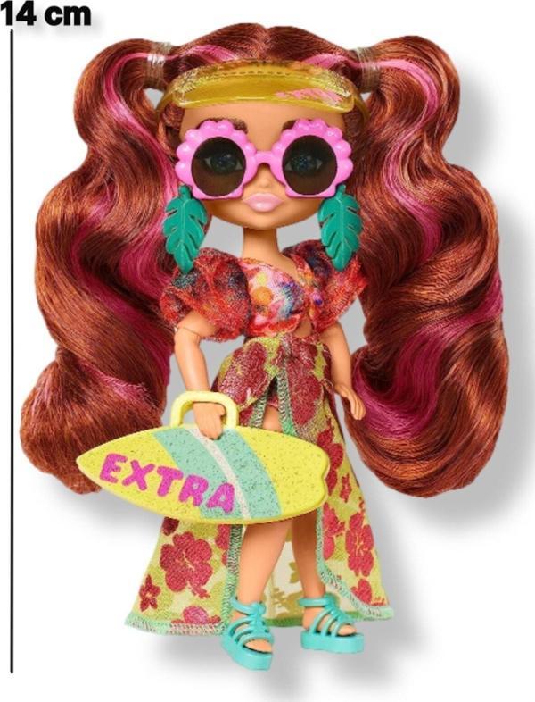 Barbie Extra Fly Minis Seyahat Bebeği Mayolu ve Plaj Görünümü Aksesuarları ile Yaz Temalı Bebek 14 cm HGP62 - Image 1