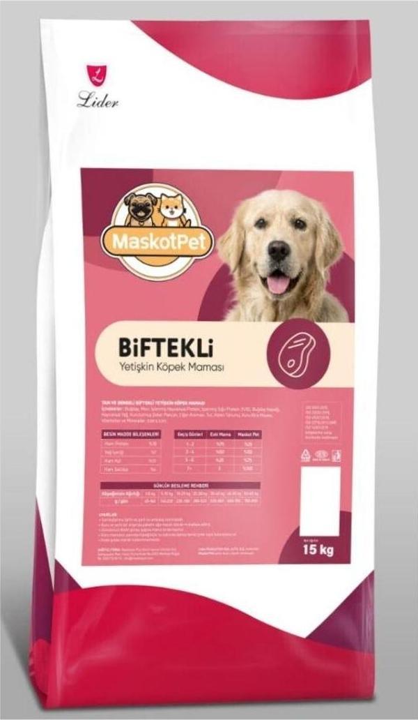 Maskot Biftekli Yetişkin Köpek Maması 15kg - Image 1