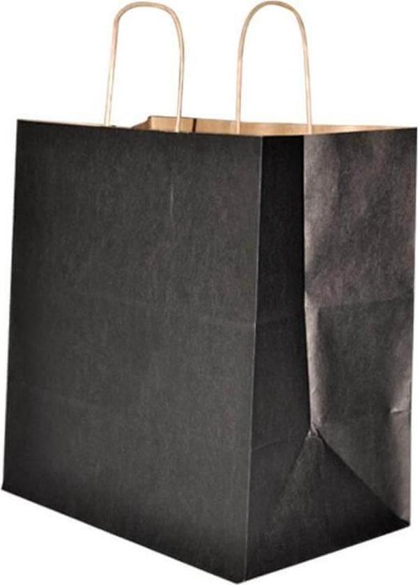 Umur Karton Hediye Çantası 12X32X40Cm Esmer Siyah 90 Gram 30012885  (25 Li Paket) - Image 1